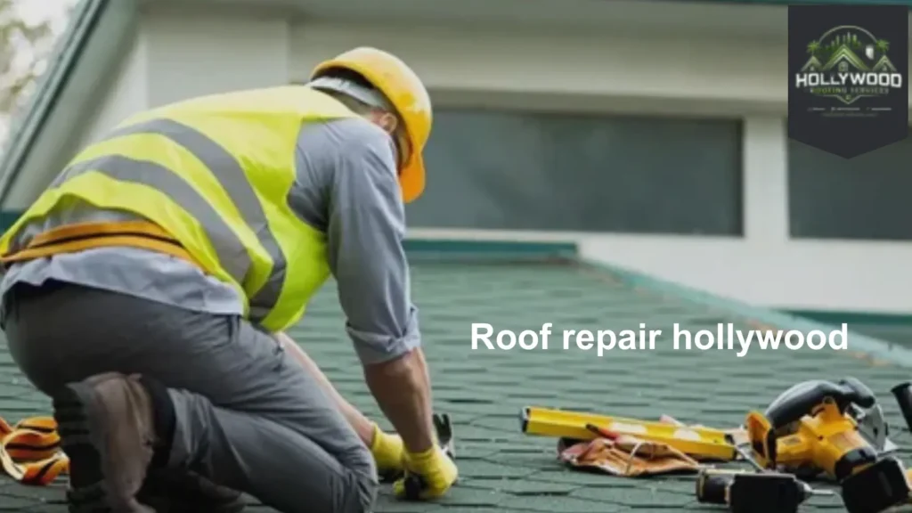 Roof repair service in Hollywood FL fixing damaged residential roof