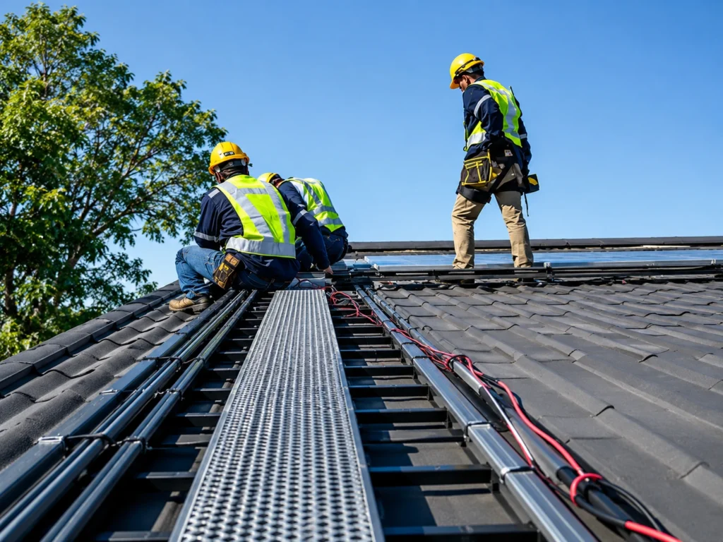 Commercial flat roofing system installed on a business property in Hollywood, Florida by professional roofing contractors.