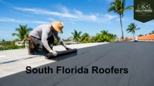 Professional South Florida roofers installing a durable residential roof under clear skies in Broward County, Florida.